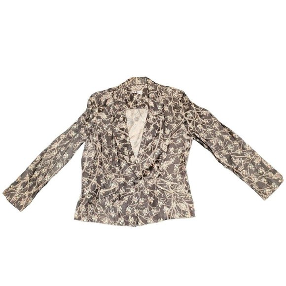 R&K Originals Floral Blazer Jacket Size 16 Vintage VTG One Button - Picture 1 of 7